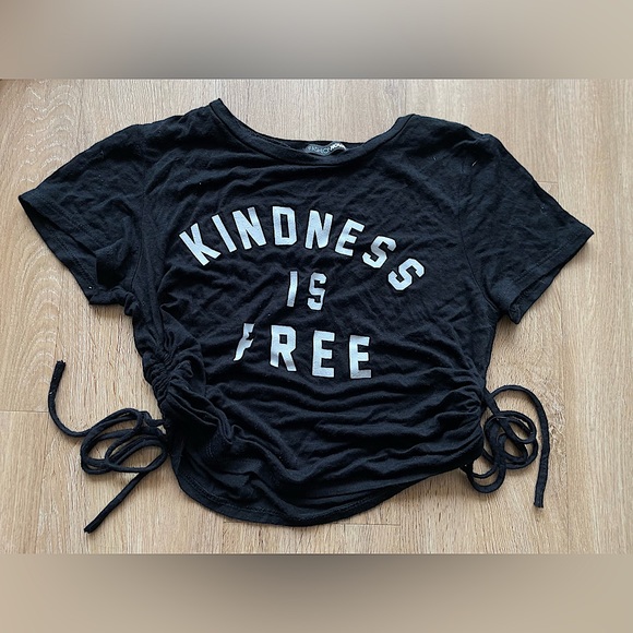 Fashion Nova Tops - Fashion Nova Kindness Is Free Side Ruched Crop Top